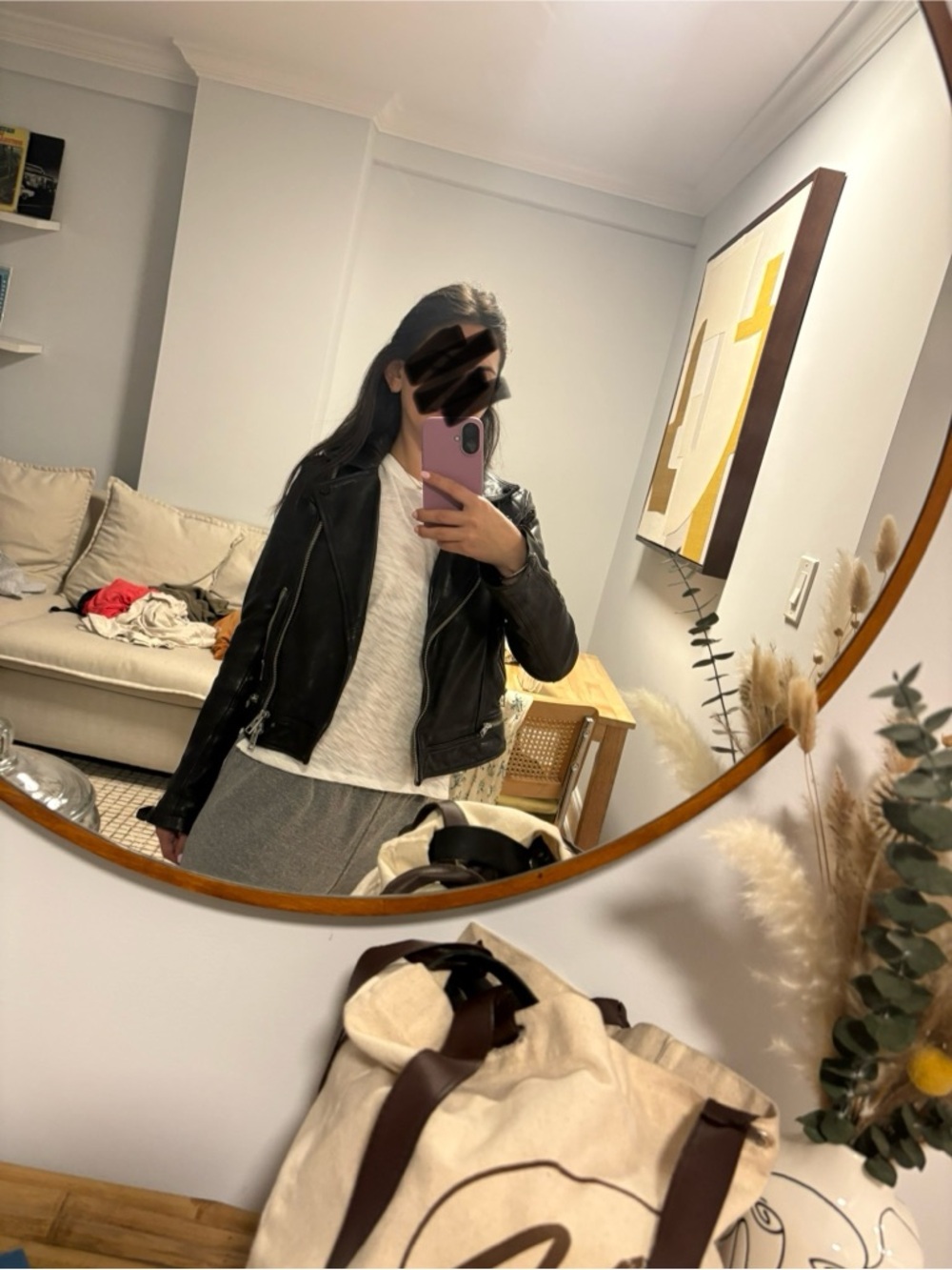 All Saints Black Leather Biker Jacket